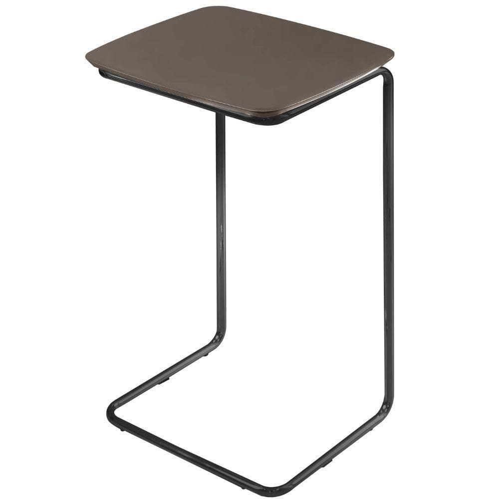 Mesa De Apoio Slim Concreto Em Metal Preto