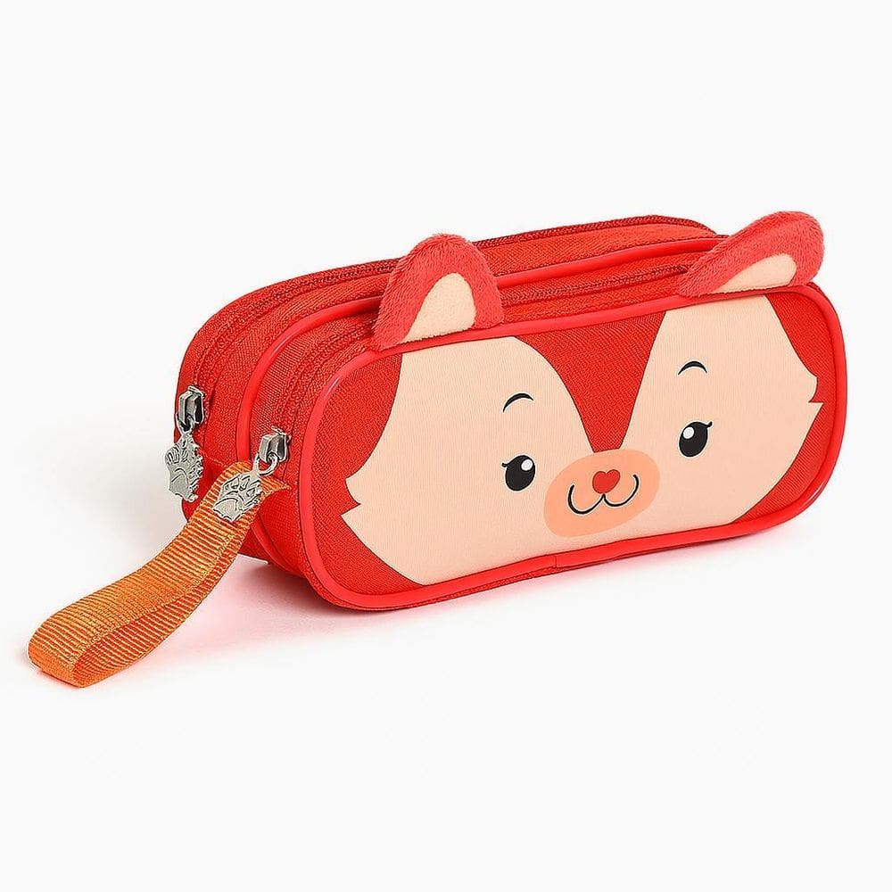 Estojo Duplo Escolar Infantil Raposa Fofo E Resistente