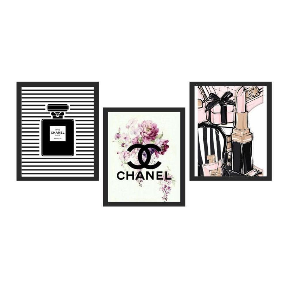 Kit 3 Quadros Decorativos  Para Salão, Quarto Estética