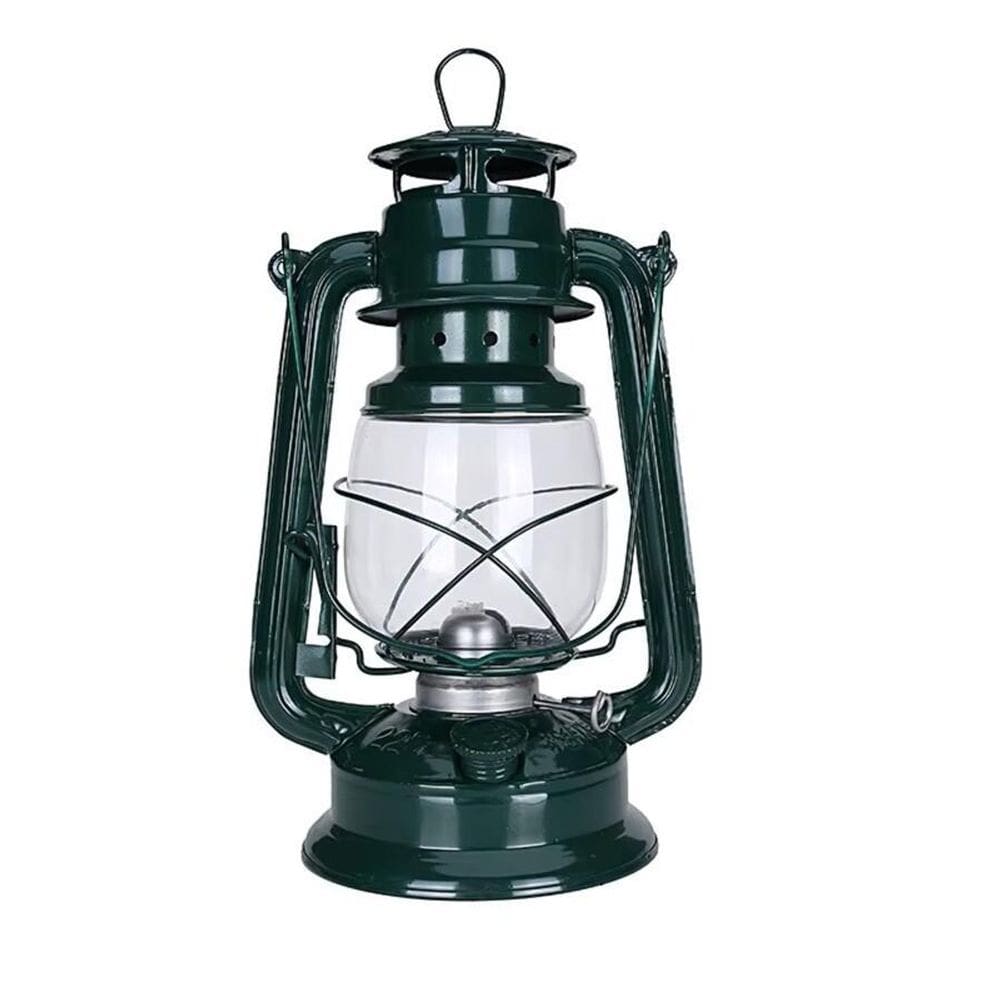 Lampião Querosene 24Cm Lamparina 200Ml Luminária Retrô-Verde