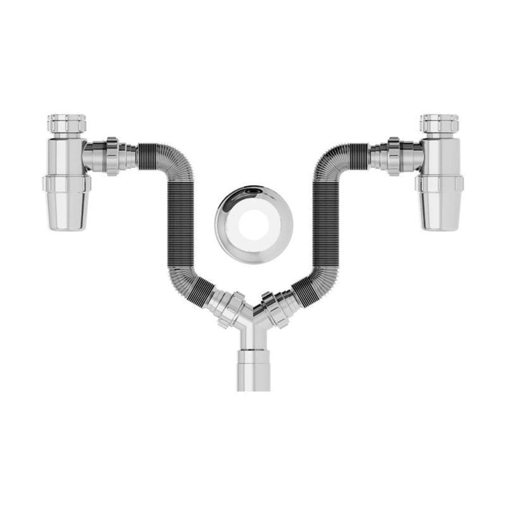 Sifão Duplo Sanfonado Extensível Censi Com Copo Horizontal C