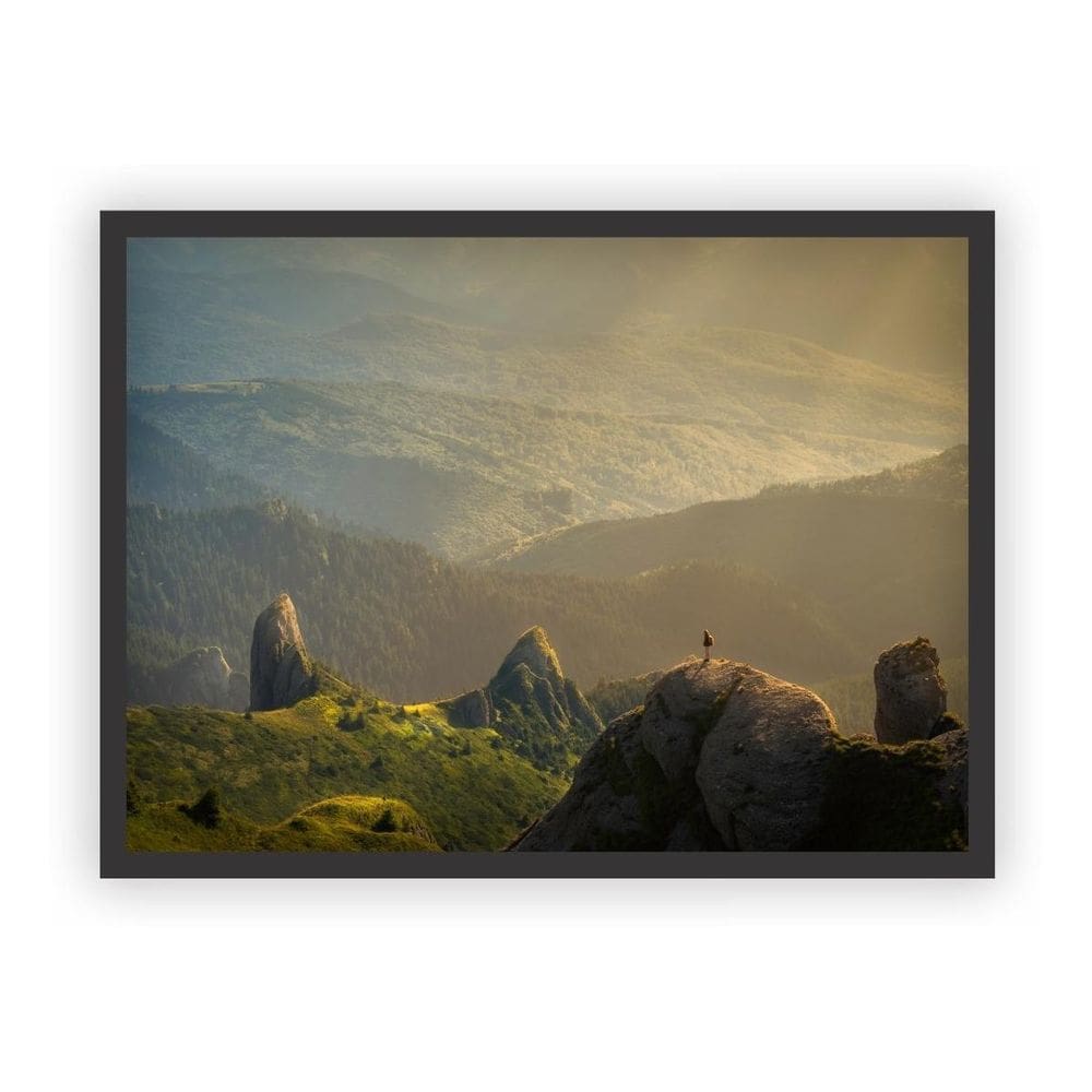 Quadro Decorativo Paisagens Variadas Moldura Preta Mod 13