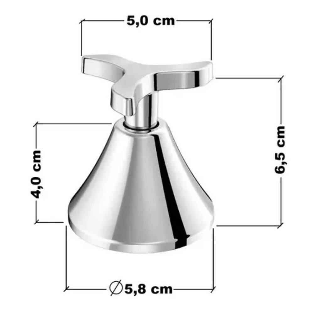 Acabamento Registro Nova Pertutti 1/2&quot;- 3/4&quot;- 1&quot; Cromado - Docol