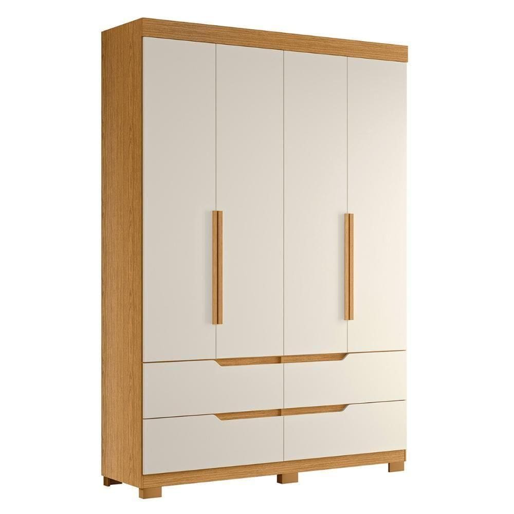 Guarda Roupa Solteiro 160cm 4 Portas Doble Cinamomo/off - Albatroz