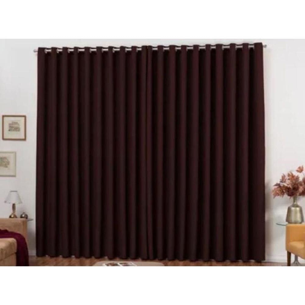 Cortina Luxo Blackout Lisboa 8 Metros Novo Modelo Marrom