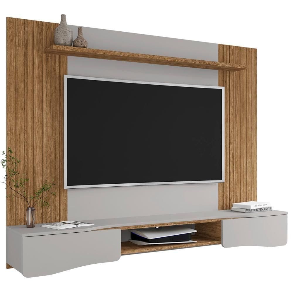 Painel 65 Pol E Bancada Suspensa 177cm Ivai Cinamomo/off B02 - Mpozenato