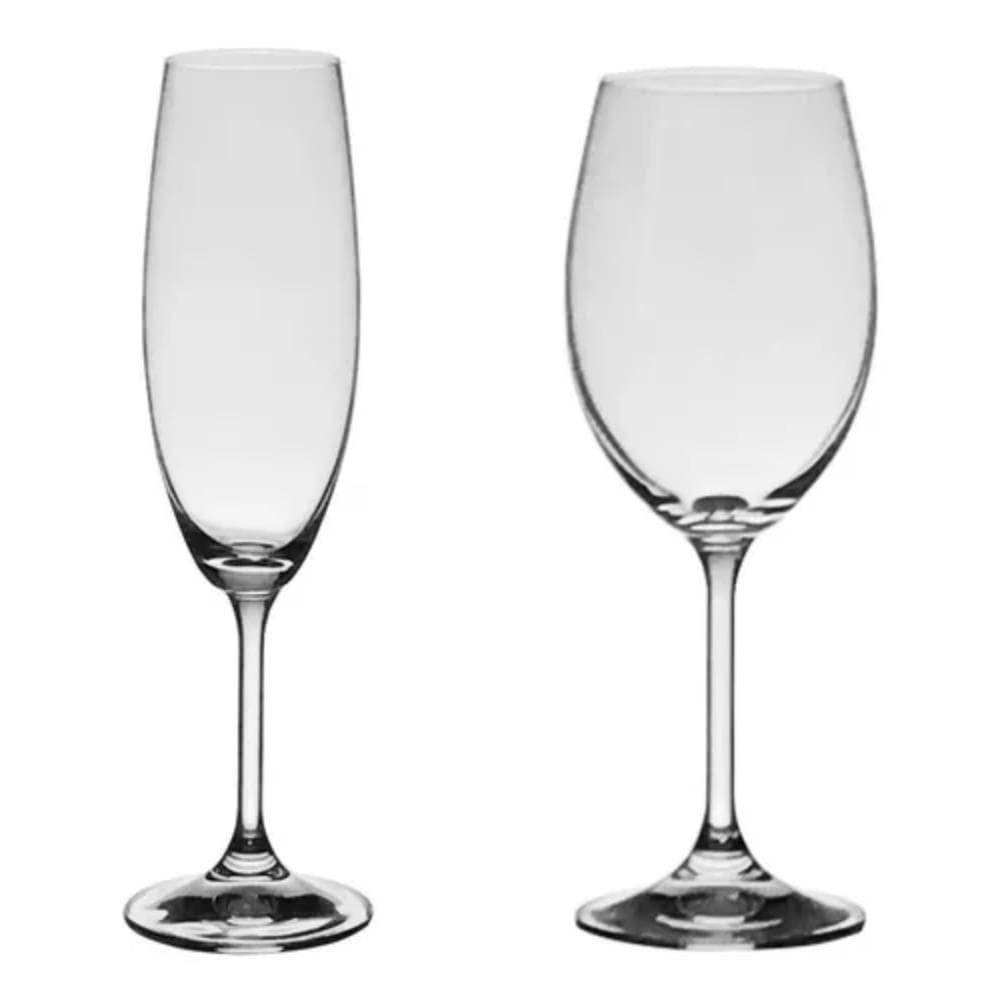 24 Taças De Cristal Para Champagne E Vinho Branco Bohemia