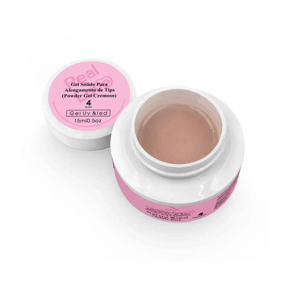 Gel Solido Para Alongamento Powder Gel 4 Nude Real Love 15g