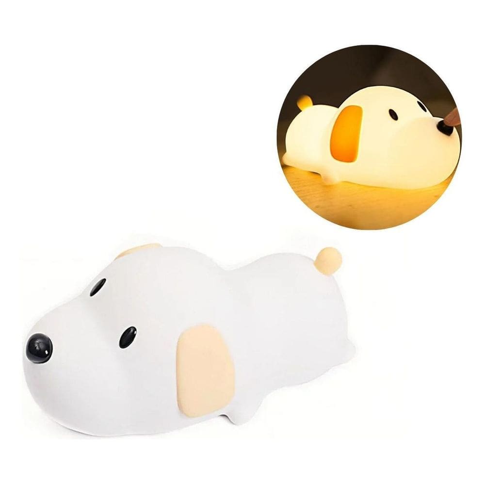 Luminaria Abajur Cachorro Led Colorido Silicone Touch