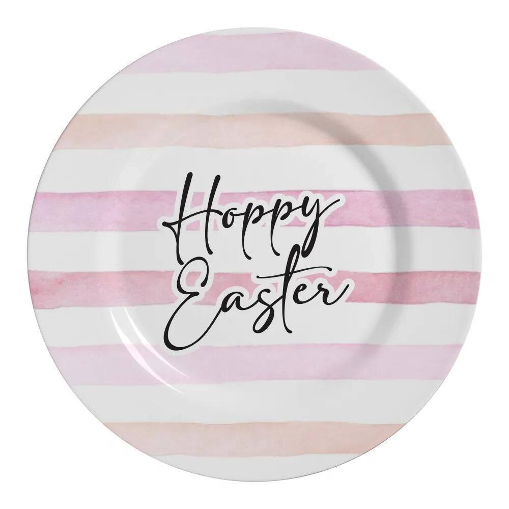 Conjunto Com 6 Pratos Raso Happy Easter B Pascoa 29Cm