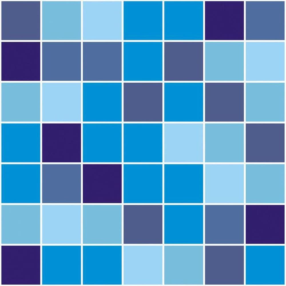 Papel De Parede Pastilha Azul Claro E Escuro Adesivo Cozinha