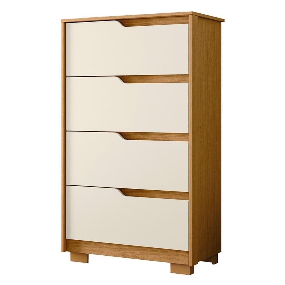 Cômoda Para Quarto 4 Gavetas 70cm Sole Off-cinamomo - Albatroz
