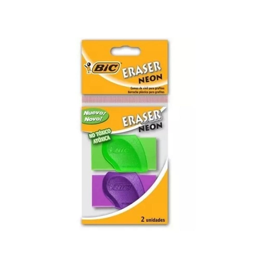 Kit Com 6 Borrachas Bic Neon Cores