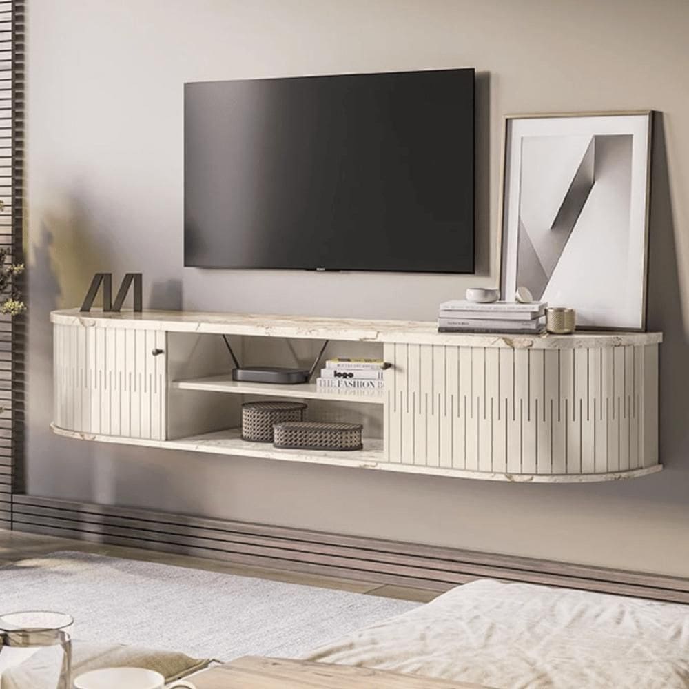 Rack Suspenso Com Design Contemporâneo Algarve Calacata-off-white