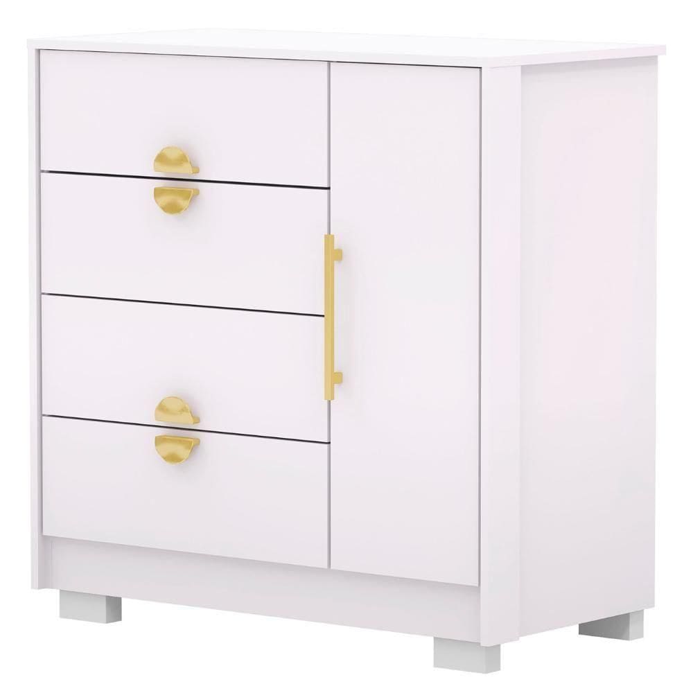 Cômoda Para Quarto 93cm Com 1 Porta Nara Branco V02 - Mpozenato