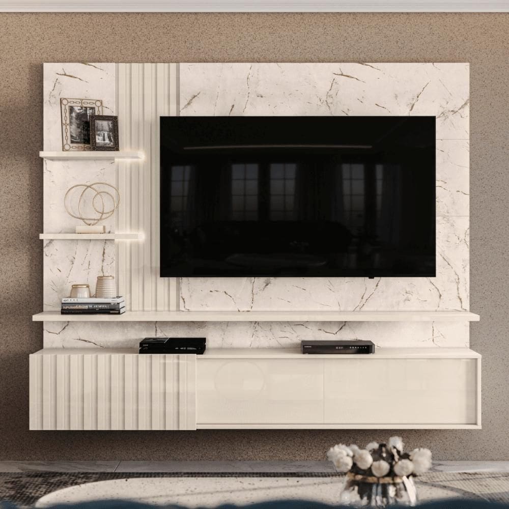 Bancada Suspensa Elegante Atena Calacata/off-white