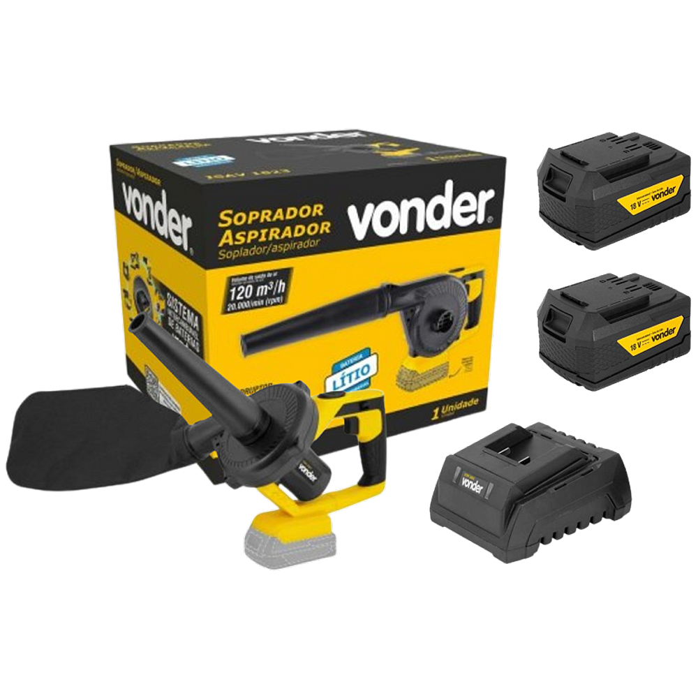 Soprador e Aspirador ISAV 1823 + 2 Baterias 18V 2Ah Vonder