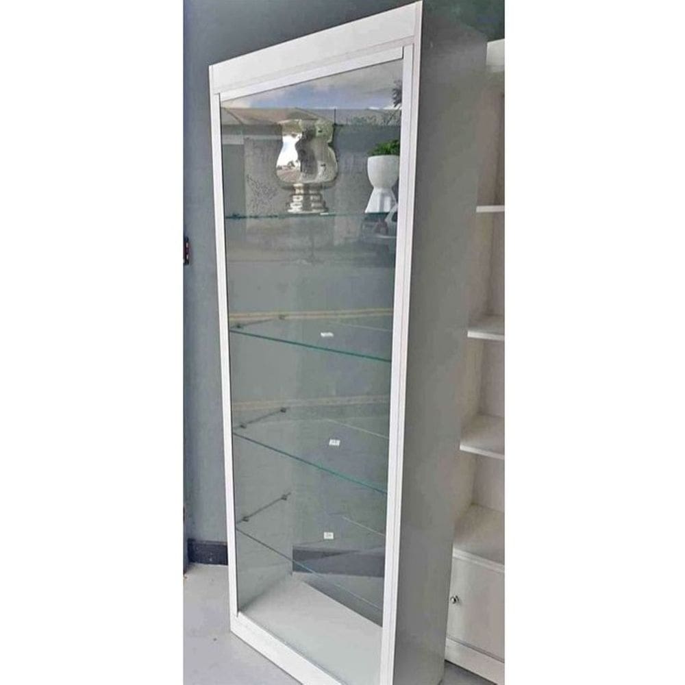 Prateleira Vidro Vitrin Branco 185X64X32Cm - Deep