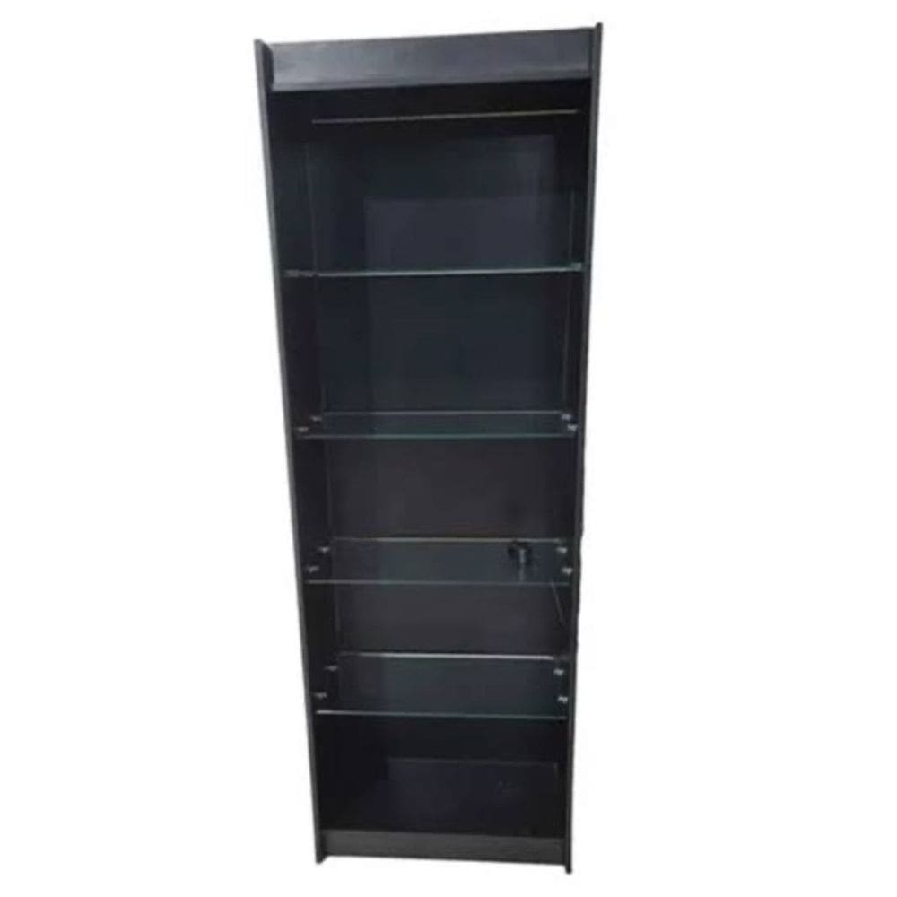 Prateleira Vidro Expositor Preto 185X64X32Cm - Deep