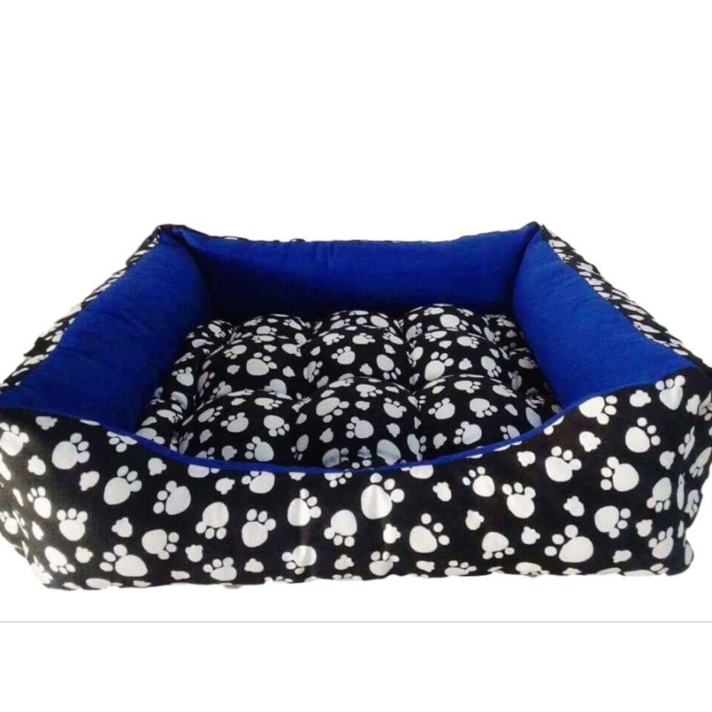 Cama Pet 60cm X 60cm Cachorro Porte Médio Pata Azul
