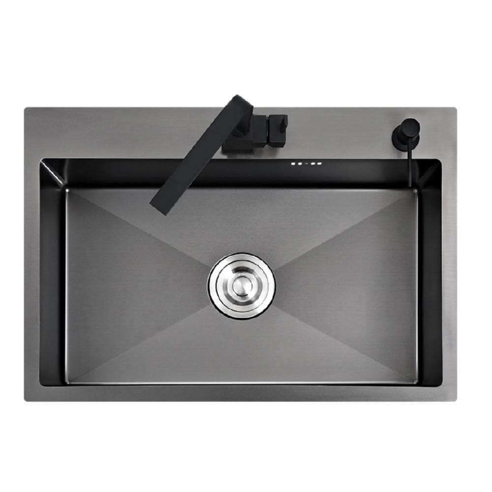 Cuba Para Cozinha Aço Inox Quadrada Retangular 60 Cm - Preto