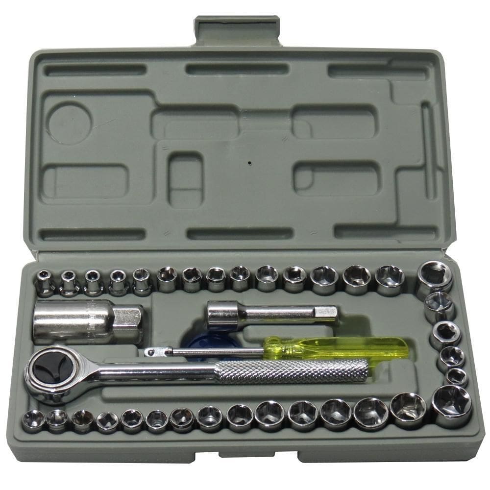 Kit Jogo Chave Catraca  + Jogo De Soquete 40 Pçs + Maleta