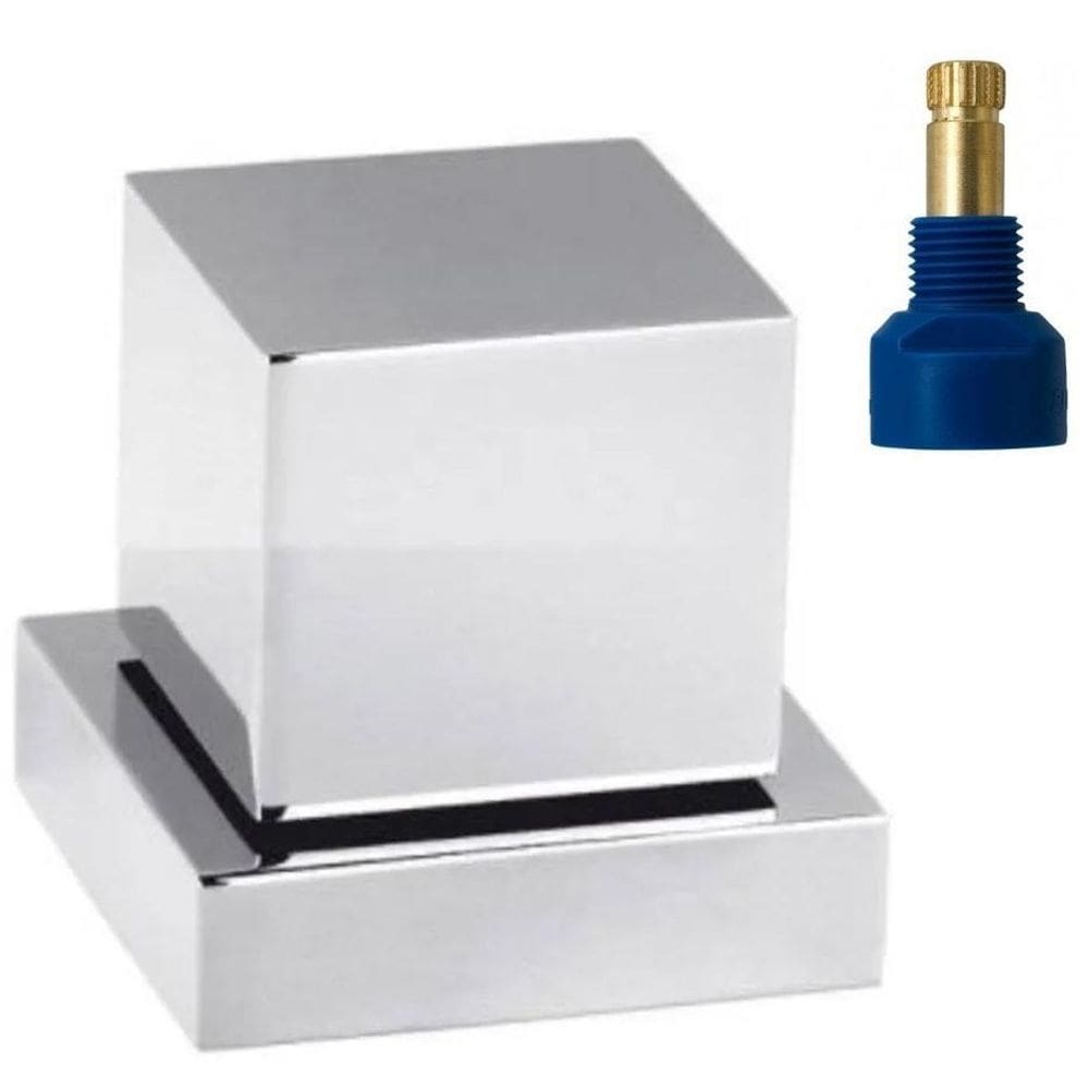 Kit 3 Acabamento Registro Quadrado Cromado + Conversor