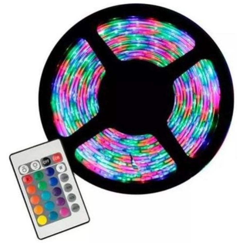 Fita De Led 5050 Com Silicone Rgb+Controle