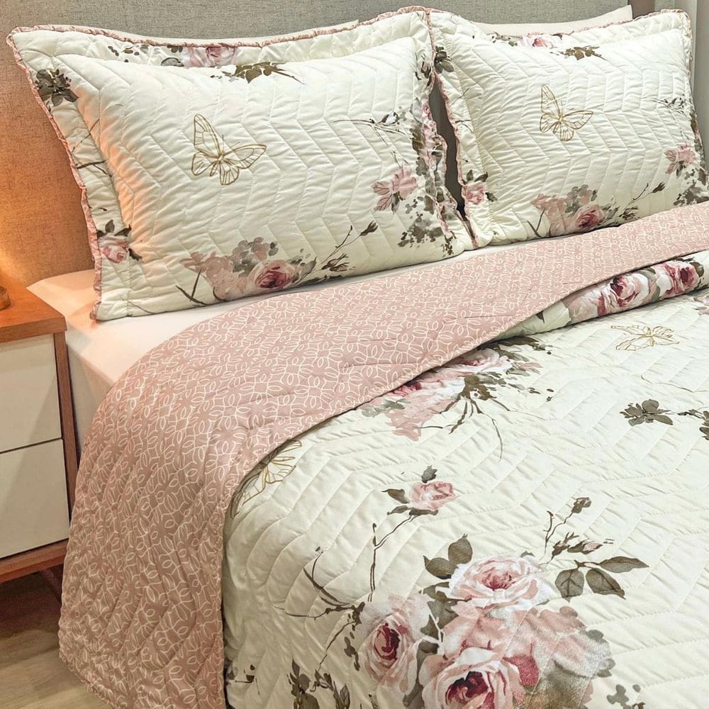 Cobreleito King Size 300 Fios Juliette 03 Pç Super Elegante