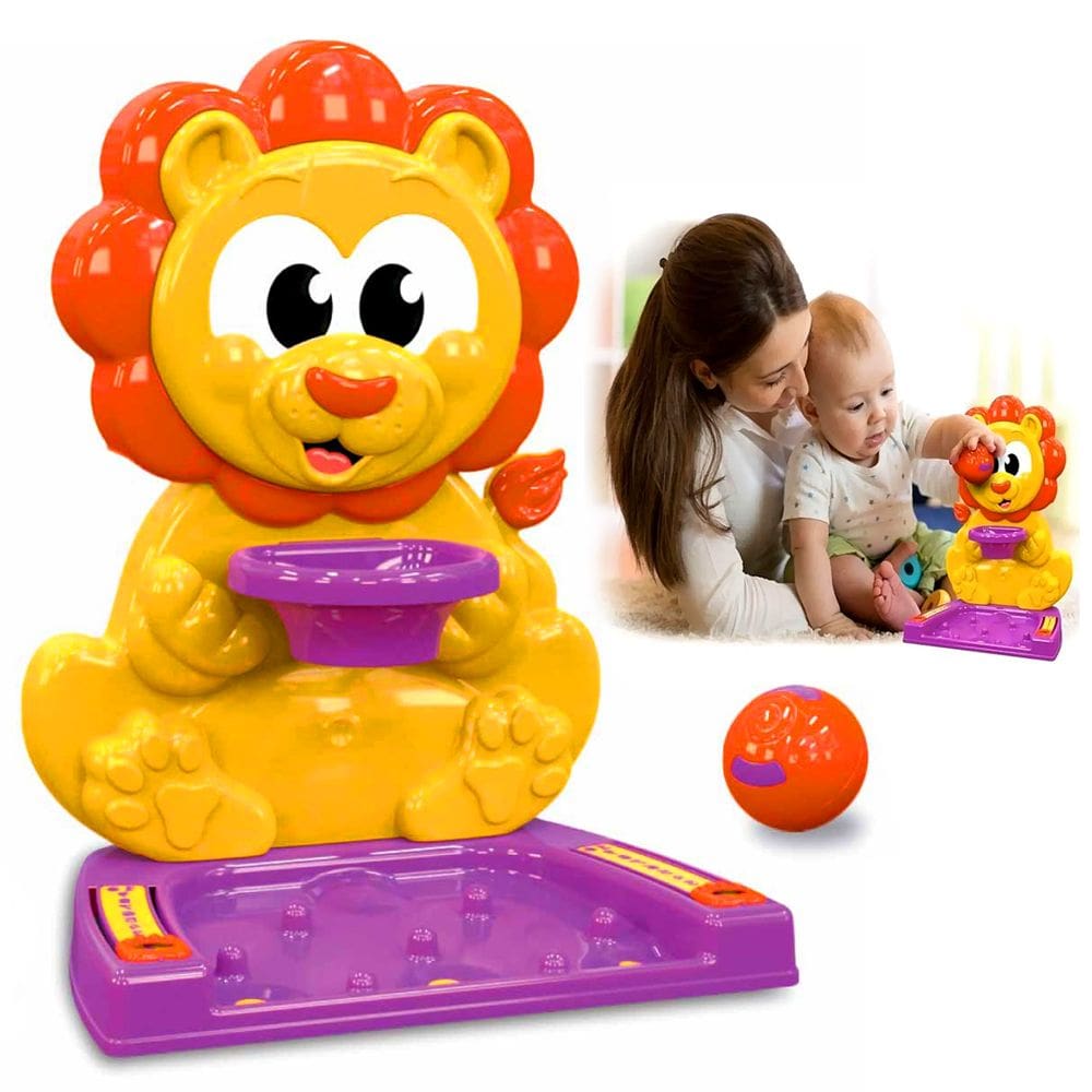 Brinquedo Didático Basquete Educativo Basket Lion Leão 34cm