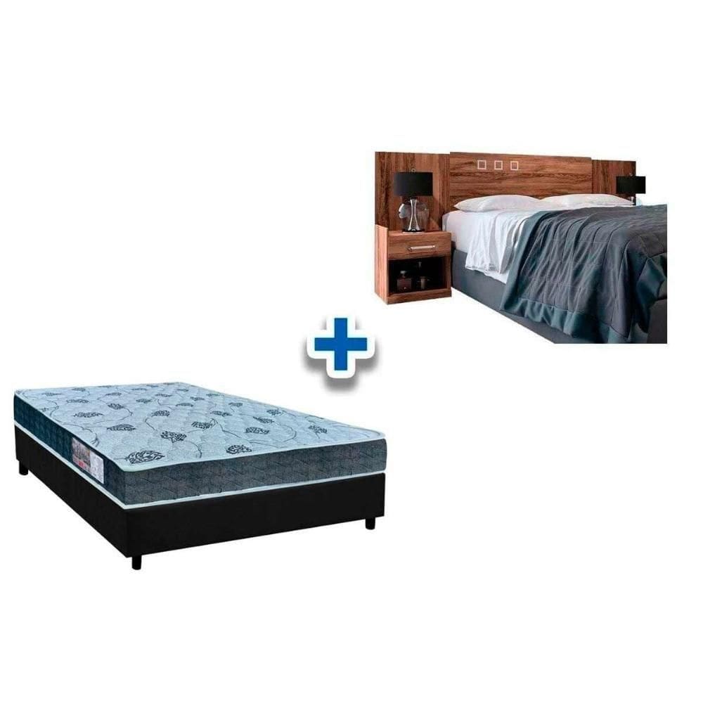 Cama Box Casal Crc + Colchão D45 Cecina + Cabeceira Plus Demolição