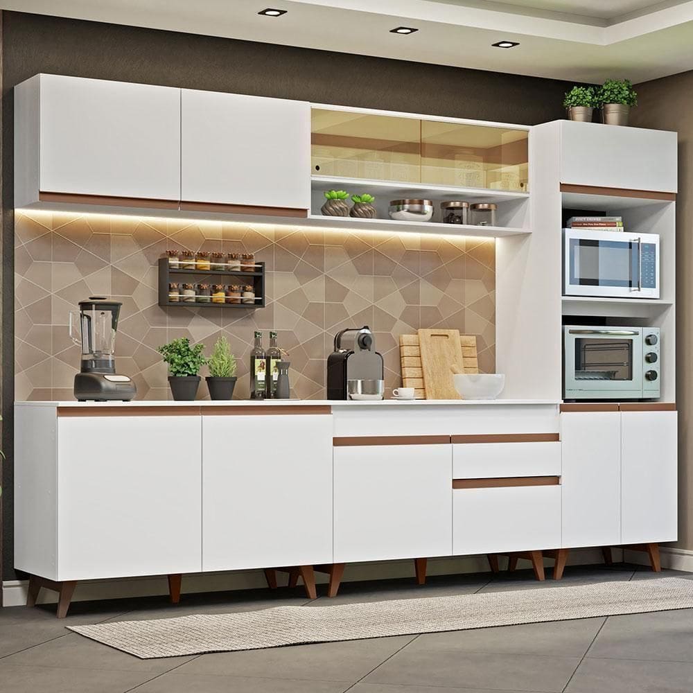 Cozinha Completa 310002 Com Armário E Balcão Branco Branco