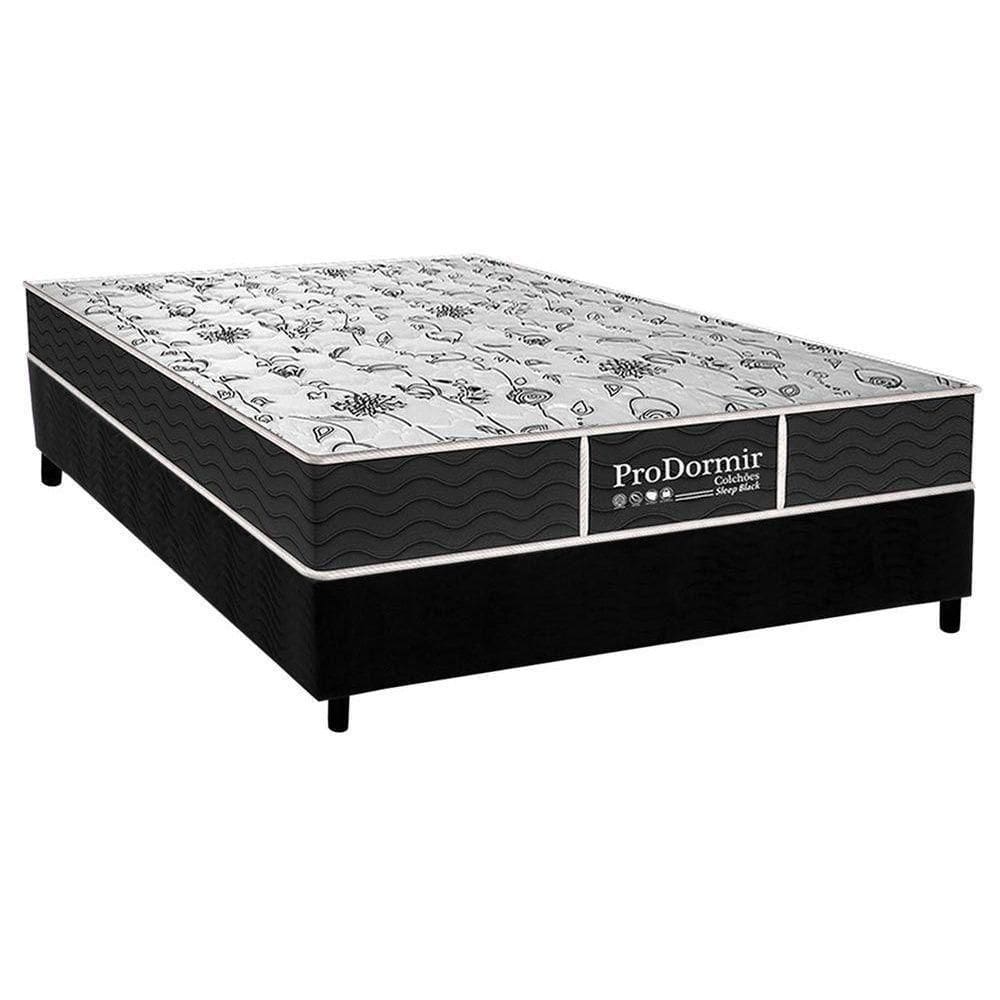 Cama Box Casal: Colchão Molas Probel Prolastic Sleep + Base Crc Suede Black(138X188)