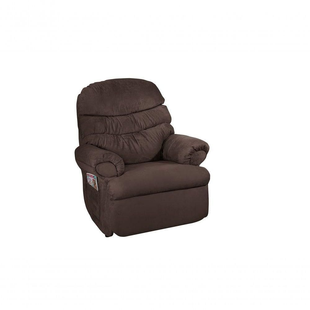 Poltrona Do Papai Reclinável Barão Suede marrom 379
