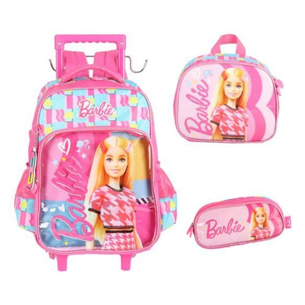 Kit Mochila Carrinho E Alça Costas  Barbie Fashion