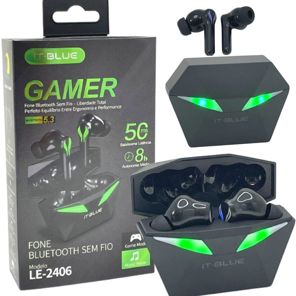 Fone de Ouvido Bluetooth Gamer Sem Fio 5.3