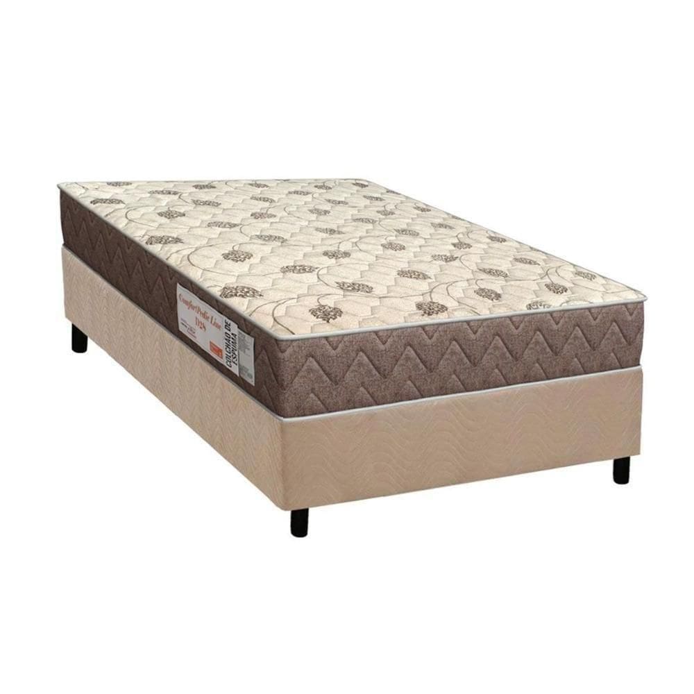 Conjunto Box Solteiro: Colchão Espuma Orthoflex D28 Comfortpedic + Base Crc Suede Clean(88x188)