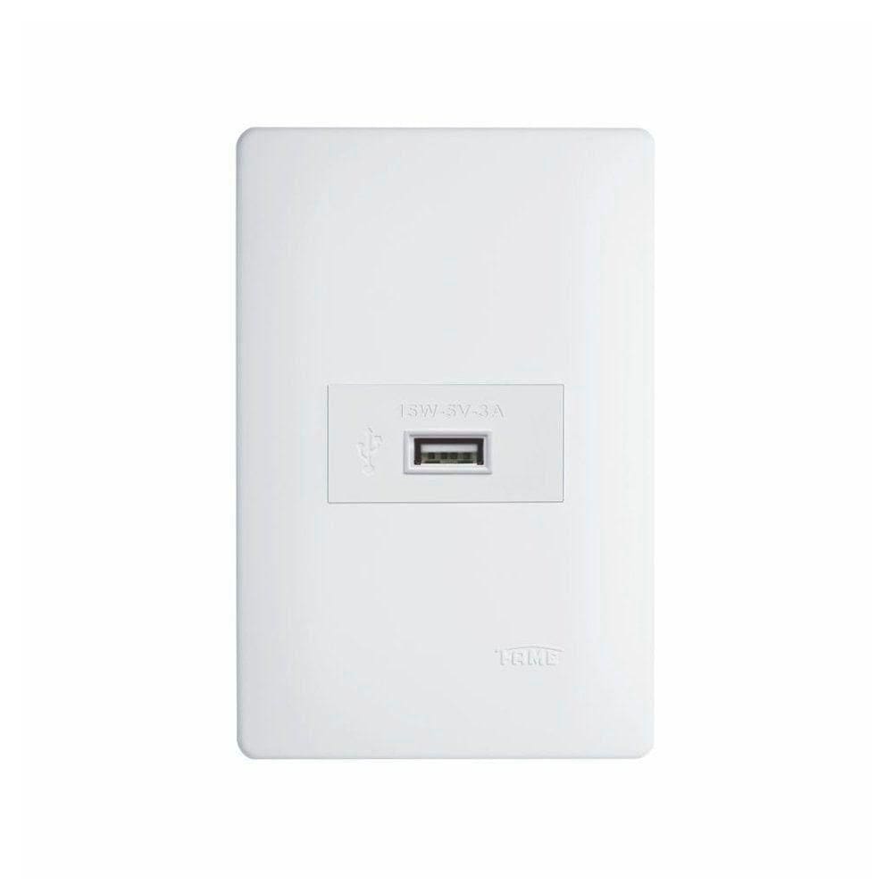 Tomada Usb Fame Habitat 15w Com Placa 4x2 Branca