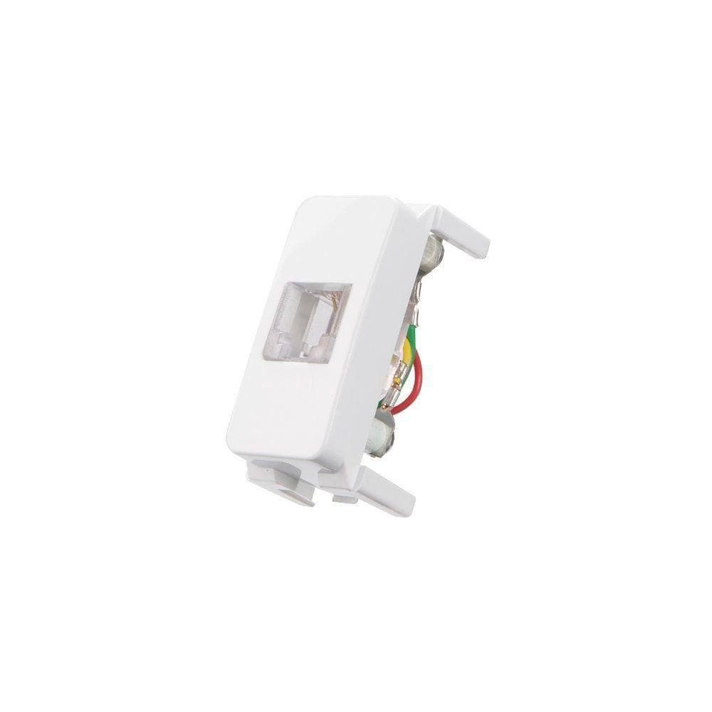 Módulo Tomada Para Telefone Padrão Americano Margirius B3 Rj11 4 Fios Branco