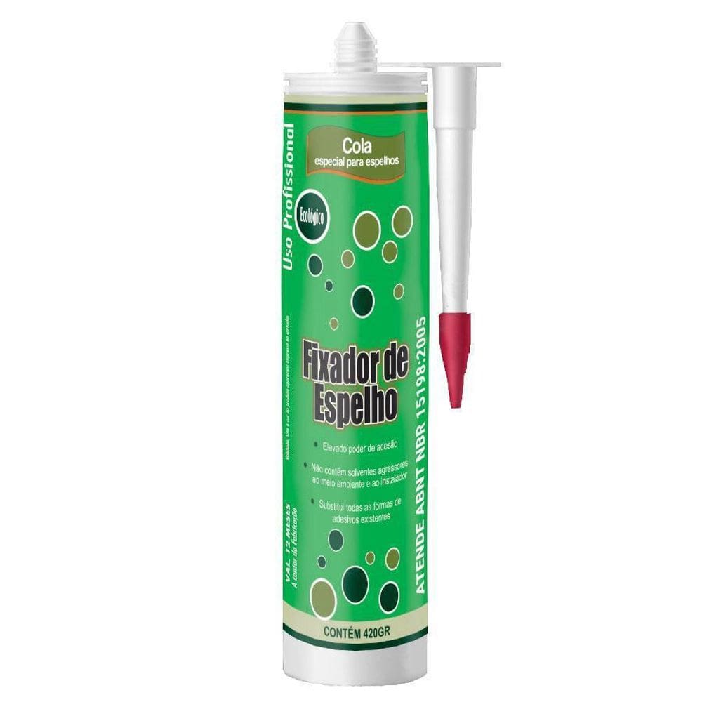 Adesivo Cola Fixador De Espelho Cartucho 400Gr Branco