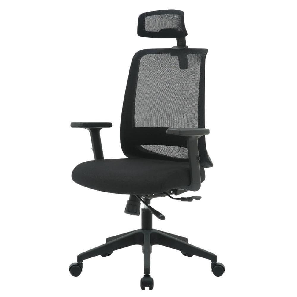 Cadeira Escritório Nr-17 Columbus Presidente C- Braços Fratini Encosto Tela Mesh Preta Baserodízio