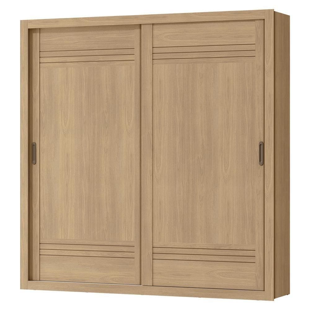 Guarda Roupa Casal 2pt Correr Mdf 231 Cm Tpl Rd033 Castanho Mxm