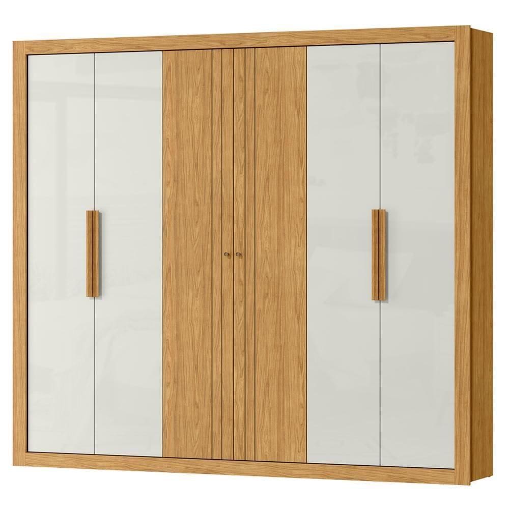 Guarda Roupa Casal 6pt Mdf 231 Cm Rg129 Marrocos Off White Mxm