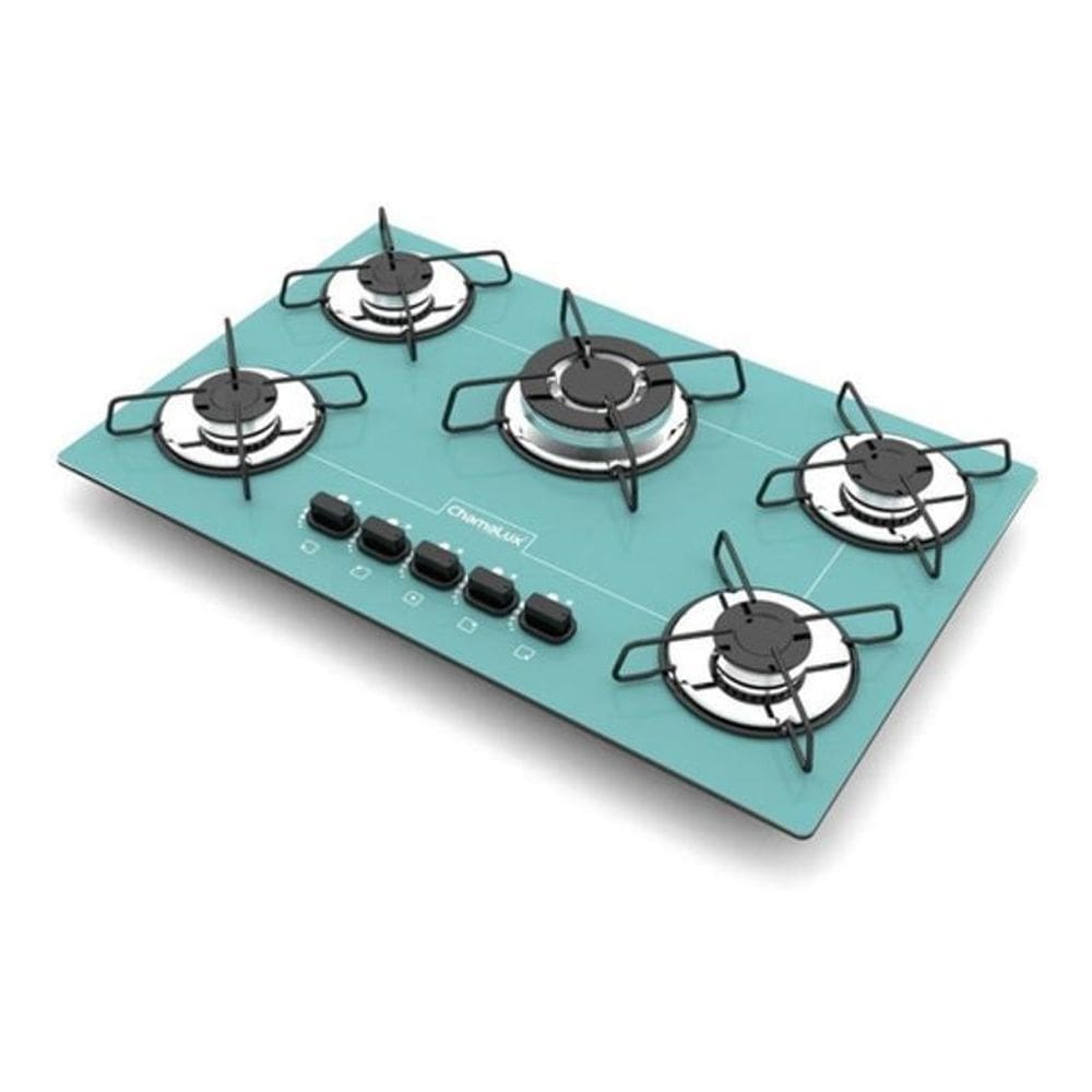 Fogão Cooktop Chamalux 5 Bocas Tripla Chama Verde-Água