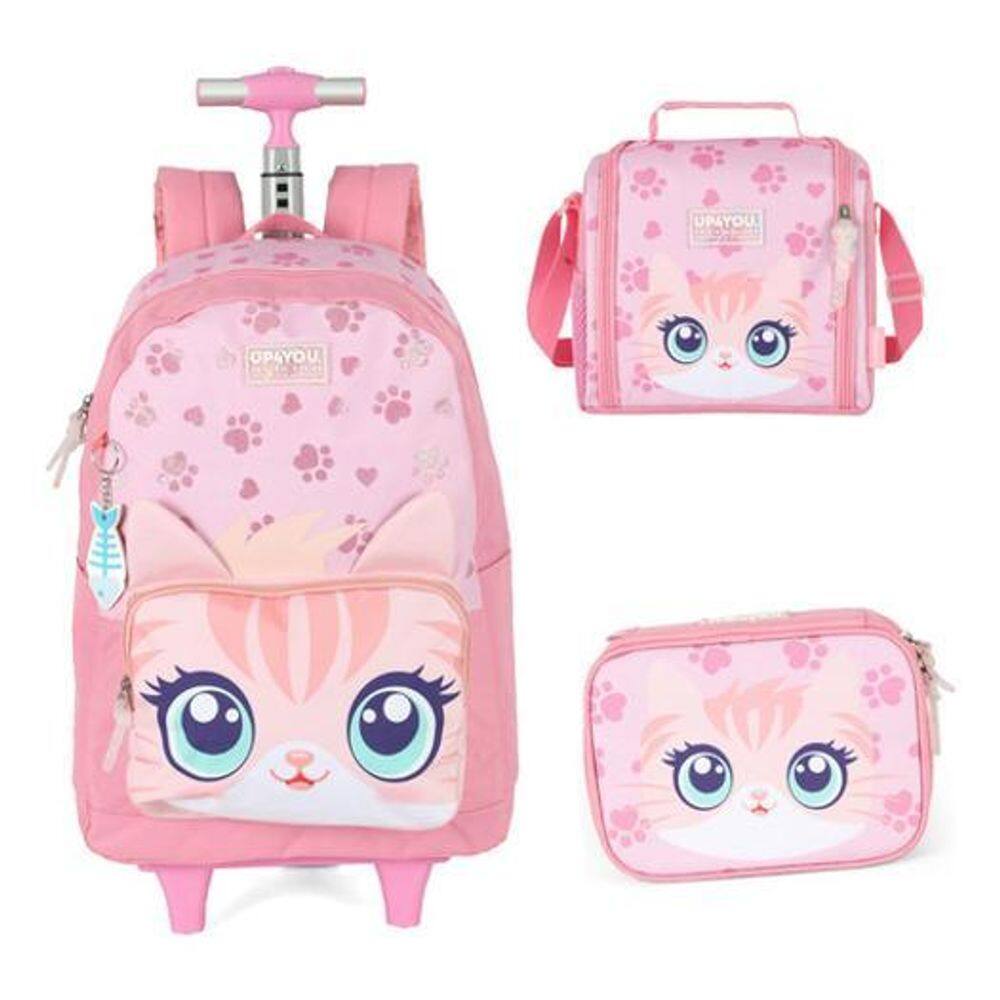 Kit Mochila Rodinhas Gato Coelho Unicórnio Up4You