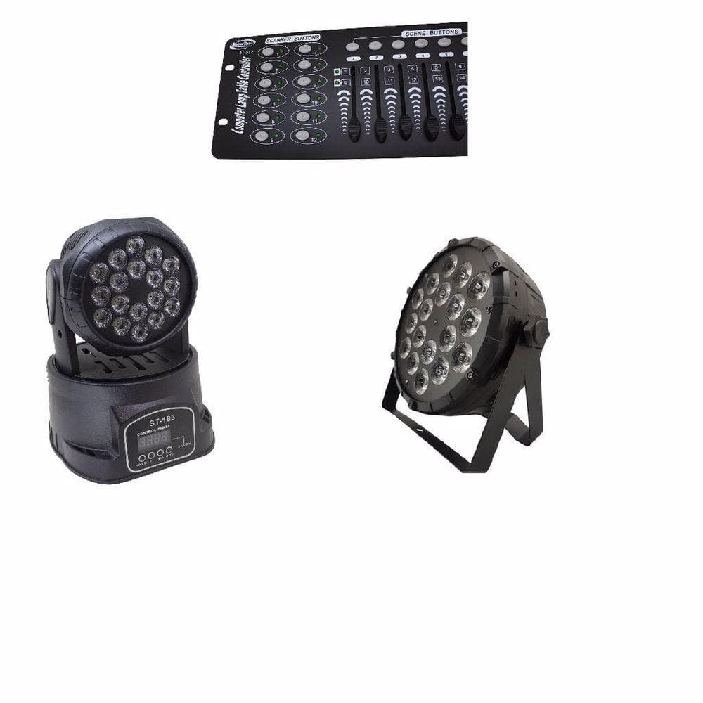 Kit 6 Par Led Slim 18X12W Full+ 2 Mini Wash 18X3W+ Dmx 512