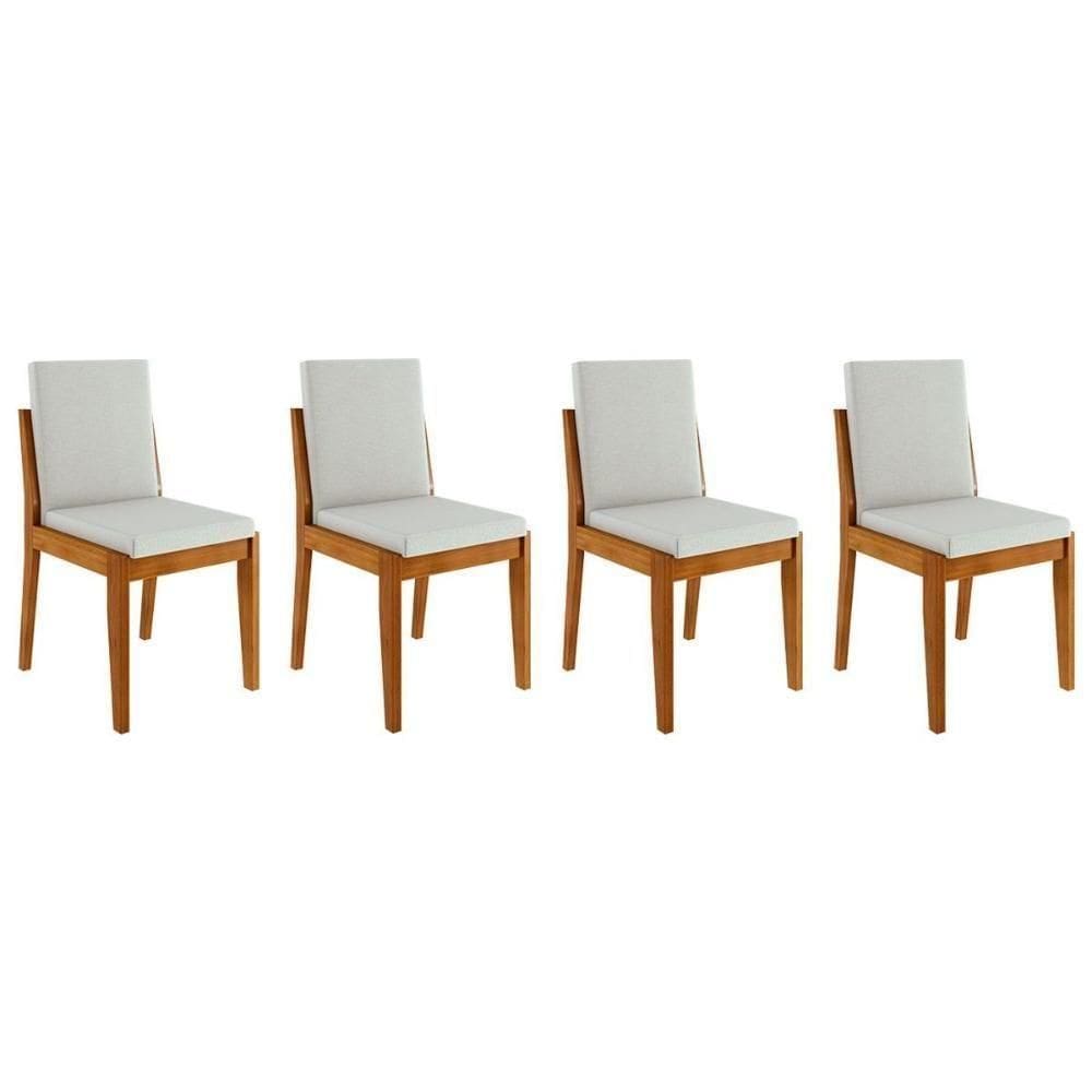 Cadeira Sala De Jantar Lady Kit 4 Uni Natural - Nesher