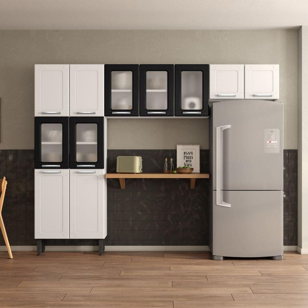 Cozinha Compacta em Aço 11 Portas Múltipla Branca Bertolini