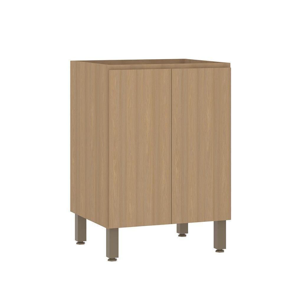 Balcão De Cozinha 60cm 2 Portas Sem Tampo Slim Luciane Móvei Freijó/freijó