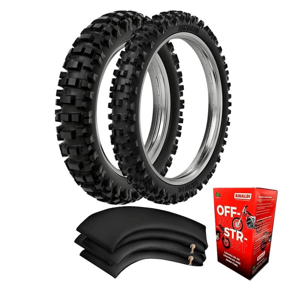 Kit Pneu Xr250 Labder Tenere 90/90-21 + 120/90-18 Rmx35 Rinaldi